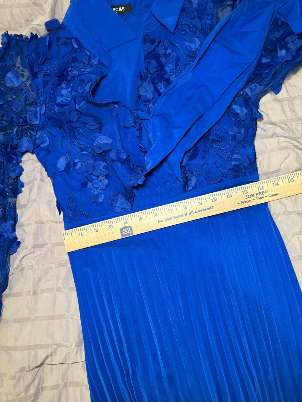 Chicme Royal Blue Pleated Wide-Leg Jumpsuit - Picture 11 of 12